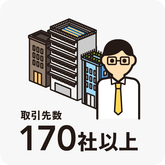 取引先数170社以上